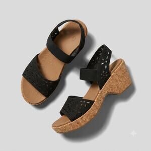 Skechers Brystol Beach Bliss Platform Sandals Chunky Black Comfort Womens 11